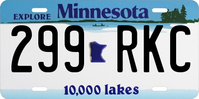MN license plate 299RKC
