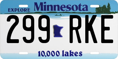 MN license plate 299RKE