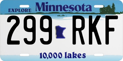 MN license plate 299RKF