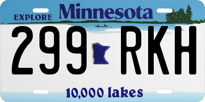 MN license plate 299RKH
