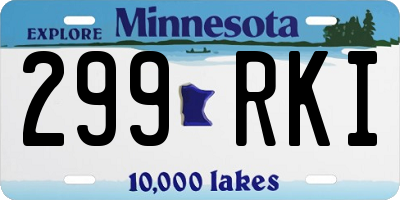 MN license plate 299RKI