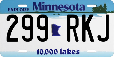 MN license plate 299RKJ