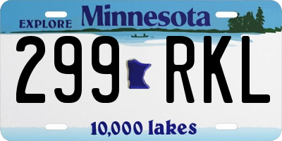 MN license plate 299RKL