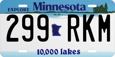 MN license plate 299RKM