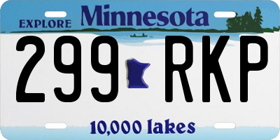 MN license plate 299RKP