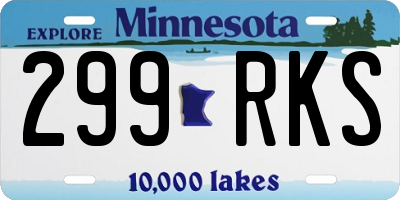 MN license plate 299RKS