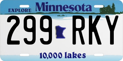 MN license plate 299RKY
