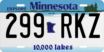 MN license plate 299RKZ