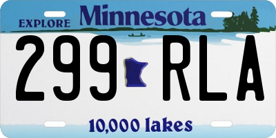 MN license plate 299RLA