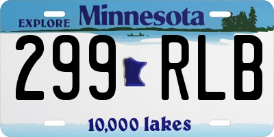 MN license plate 299RLB
