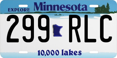 MN license plate 299RLC