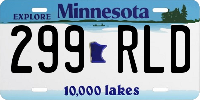 MN license plate 299RLD