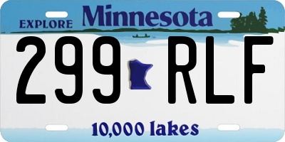MN license plate 299RLF