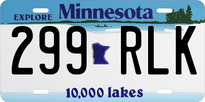 MN license plate 299RLK