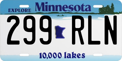 MN license plate 299RLN