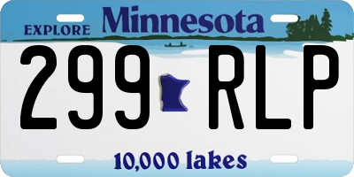 MN license plate 299RLP