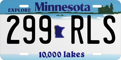 MN license plate 299RLS