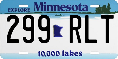 MN license plate 299RLT