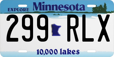 MN license plate 299RLX