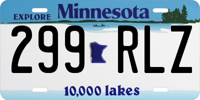 MN license plate 299RLZ