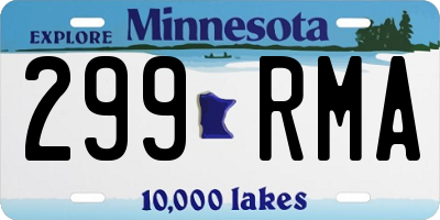 MN license plate 299RMA