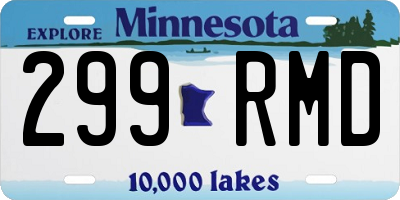 MN license plate 299RMD