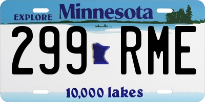 MN license plate 299RME