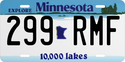 MN license plate 299RMF