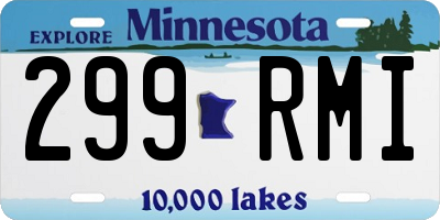 MN license plate 299RMI