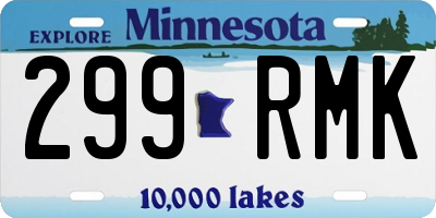 MN license plate 299RMK