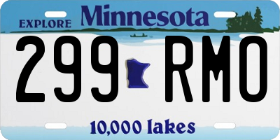 MN license plate 299RMO
