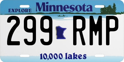 MN license plate 299RMP