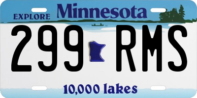 MN license plate 299RMS