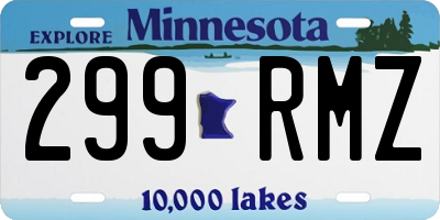 MN license plate 299RMZ