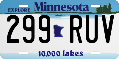 MN license plate 299RUV