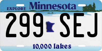 MN license plate 299SEJ