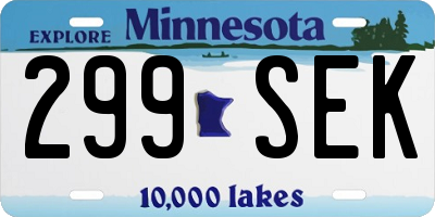 MN license plate 299SEK