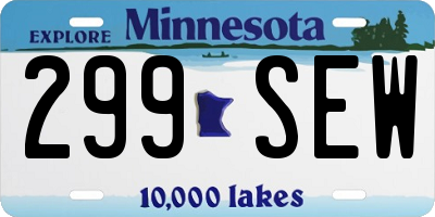 MN license plate 299SEW