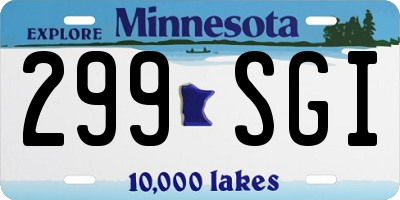 MN license plate 299SGI