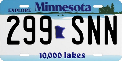 MN license plate 299SNN