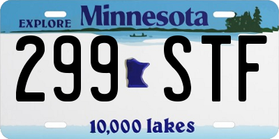 MN license plate 299STF