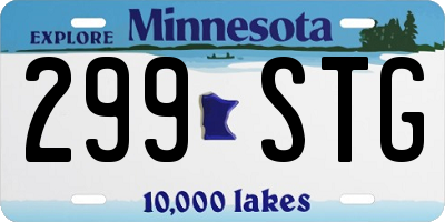 MN license plate 299STG