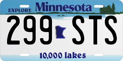 MN license plate 299STS