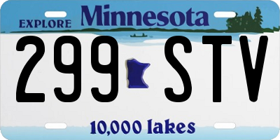 MN license plate 299STV