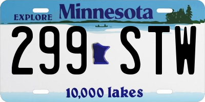 MN license plate 299STW