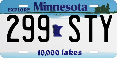 MN license plate 299STY