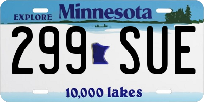 MN license plate 299SUE
