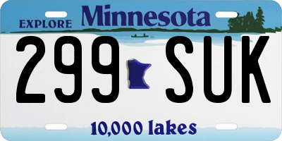 MN license plate 299SUK