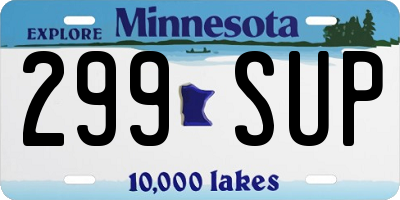 MN license plate 299SUP