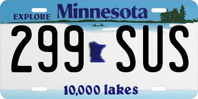 MN license plate 299SUS